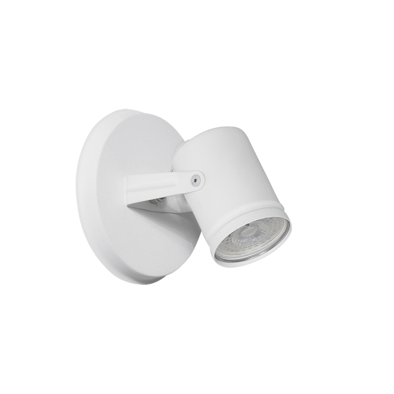 Aplique Pared 1 Spot Recto Blanco Negro Dicroica Led 7w