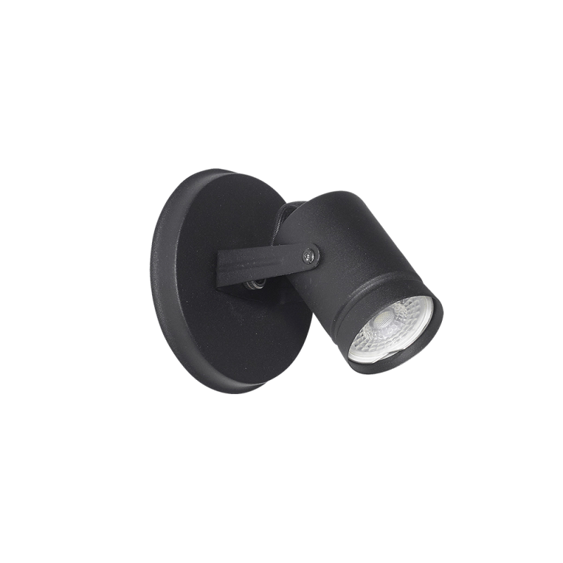 Aplique Pared 1 Spot Recto Blanco Negro Dicroica Led 7w