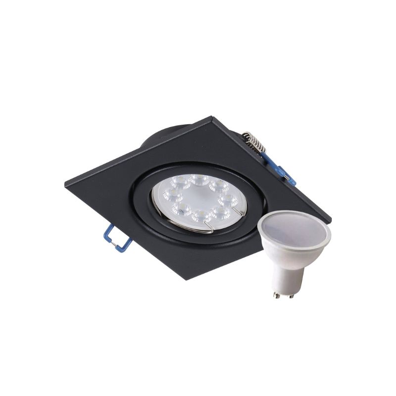 Spot Embutir Chapa Cuadrado Móvil Dicroica LED 7W GU10