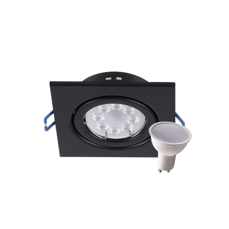 Spot Embutir Chapa Cuadrado Móvil Dicroica LED 7W GU10