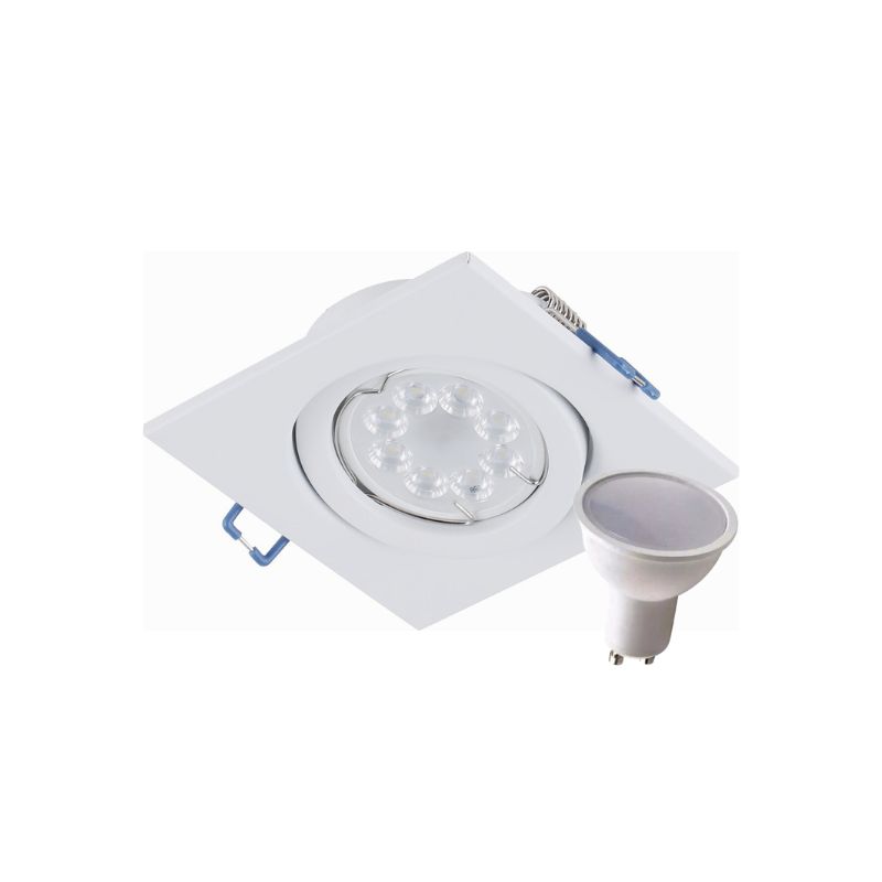 Spot Embutir Chapa Cuadrado Móvil Dicroica LED 7W GU10
