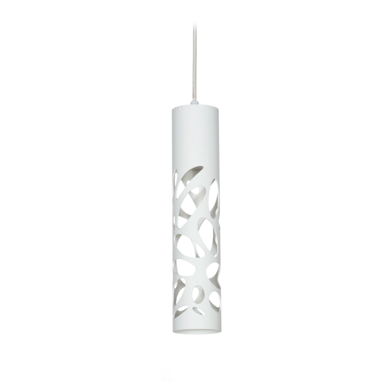 Colgante Tubo Calado Blanco Negro Para Dicroica LED