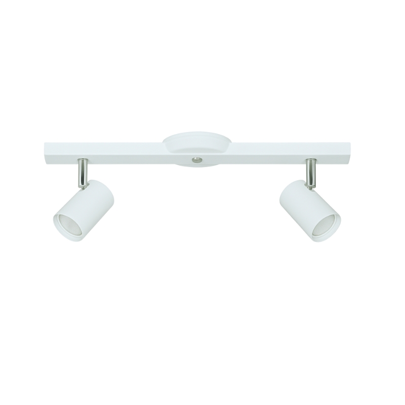 Base Riel 2 Spot Recto Movil Negro Dicroica Led 7w