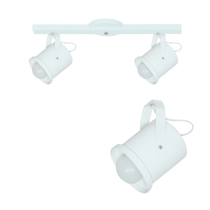 Base Riel 2 Spots Direccionables Para Lampara Led Rosca E27