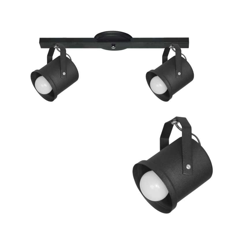 Base Riel 2 Spots Direccionables Para Lampara Led Rosca E27