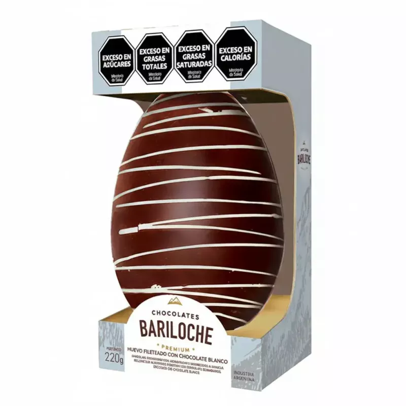 HUEVO DE PASCUA FILETEADO BARILOCHE PREMIUM 220 Grs B60296 - CAJA X 12 UNIDADES