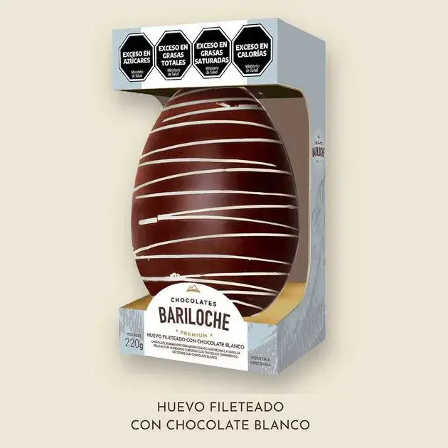 HUEVO DE PASCUA FILETEADO BARILOCHE PREMIUM 220 Grs B60296 - CAJA X 12 UNIDADES