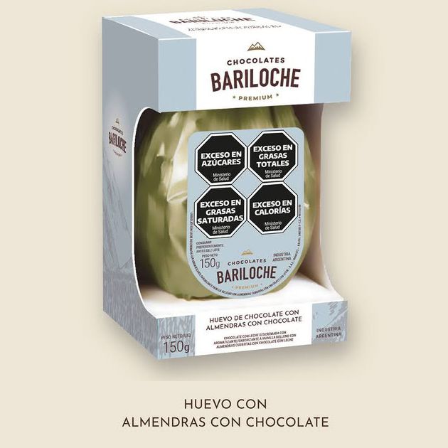 HUEVO DE PASCUA LECHE CON ALMENDRAS BARILOCHE PREMIUM 150 Grs B60294 - CAJA X 12 UNIDADES