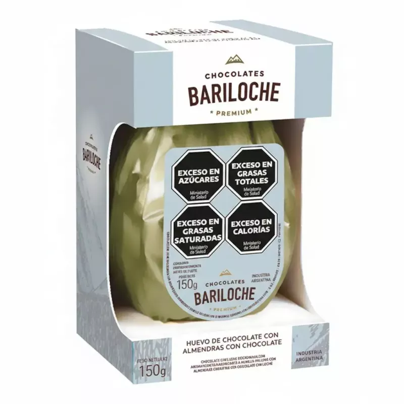 HUEVO DE PASCUA LECHE CON ALMENDRAS BARILOCHE PREMIUM 150 Grs B60294 - CAJA X 12 UNIDADES