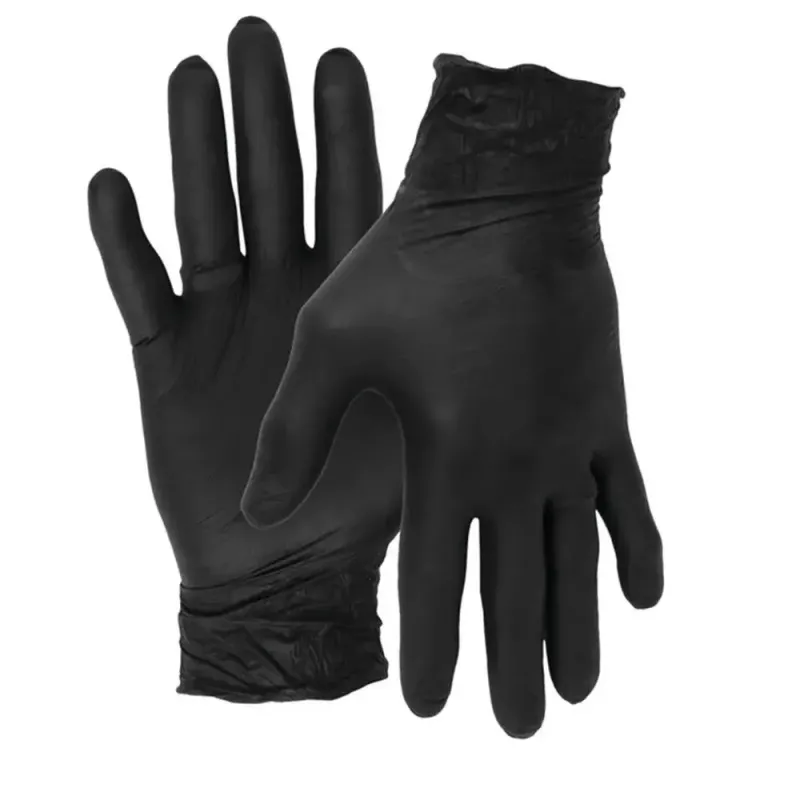 Guantes de nitrilo negros descartables caja x 100 unidades por mayor y menor.