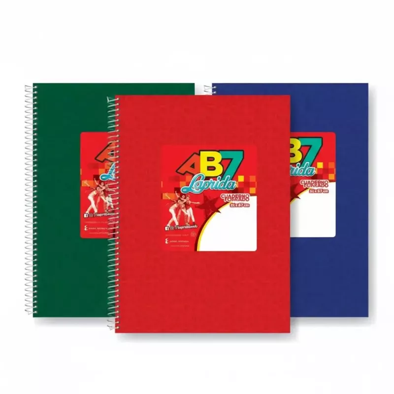 Cuaderno grande Laprida AB7 21 x 27 cm rayado 60 hojas tapa dura forrada.