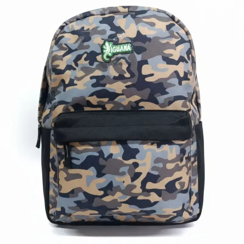 Mochila escolar Iguana 17 pulgadas estampada reforzada para secundaria y el cole.