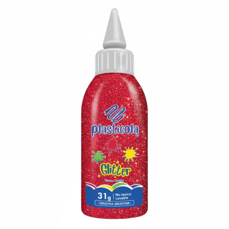 ADHESIVO CON GLITTER PLASTICOLA 31 GRS BRILLOS