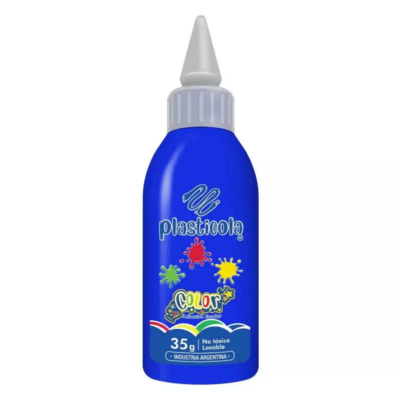 Adhesivo Plasticola color Rojo x 35g para manualidades y decoración escolar.