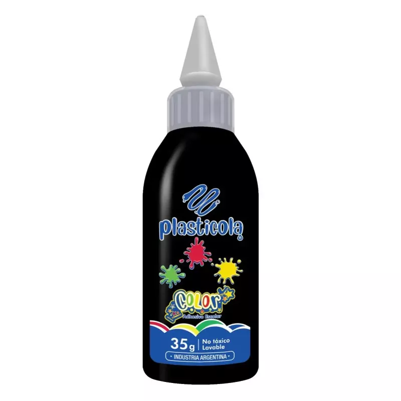 Plasticola color 35g no tóxica para uso seguro en listas de materiales de jardín.