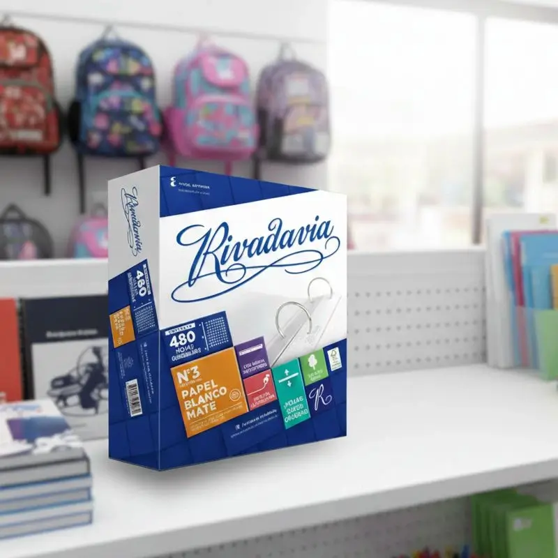 Pack de hojas Rivadavia N°3 cuadriculadas 480 unidades precio mayorista directo.