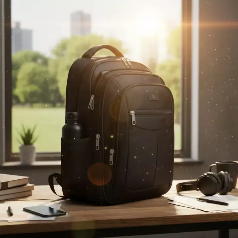 Mochila urbana negra porta notebook impermeable para oficina y facultad.