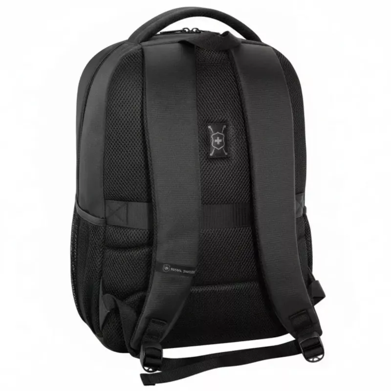 Mochila porta notebook impermeable negra de alta resistencia para hombre y mujer.