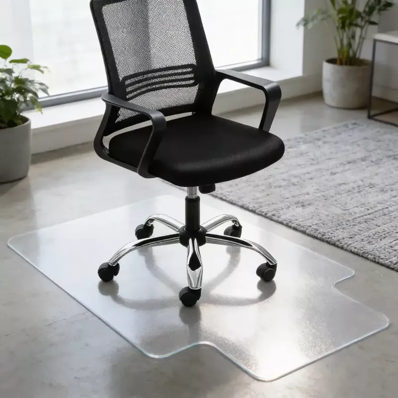 ALFOMBRA PROTECTOR ANTI RAYA SILLA OFICINA PVC 120x90