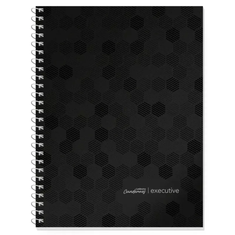 Cuaderno Ledesma Executive tapa dura 22x29 negro 84 hojas cuadriculado A4.