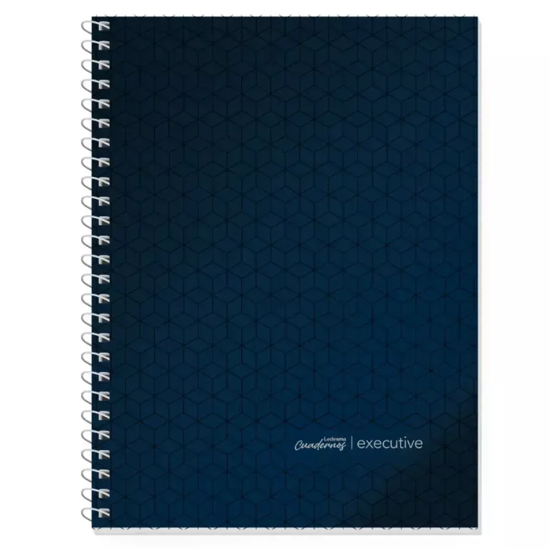Cuaderno universitario A4 Ledesma Executive negro de tapa dura cuadriculado para oficina y estudio.
