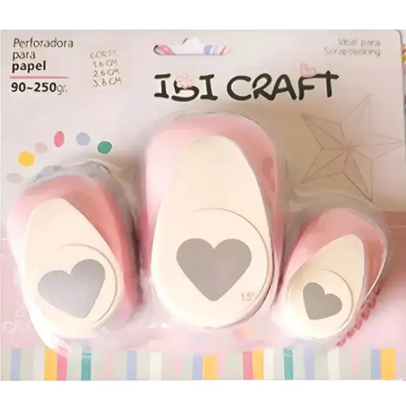 SET DE 3 PERFORADORAS DE CORAZON IBI CRAFT 16, 25 Y 38 MM