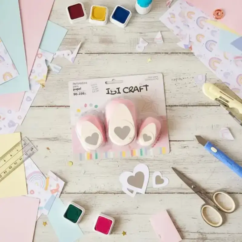 SET DE 3 PERFORADORAS DE CORAZON IBI CRAFT 16, 25 Y 38 MM