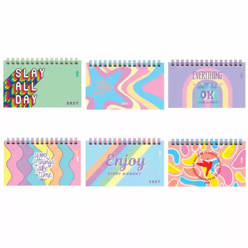 AGENDA 10X15 RAINBOW ESPIRAL HOJA X DIA