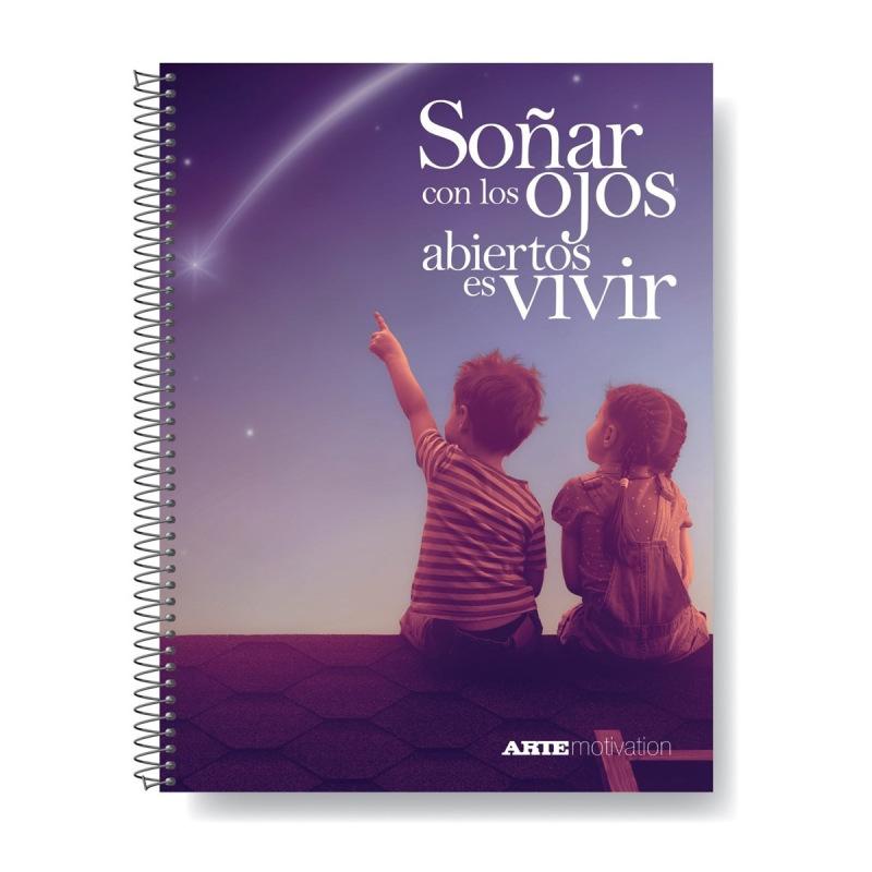 CUADERNO TAPA DURA ARTE MOTIVATION  22X29 100 HOJAS RAYADO