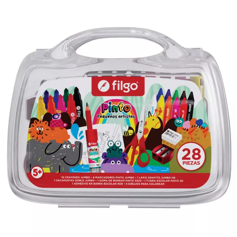 VALIJA PINTO PEQUEÑOS ARTISTAS X 28 PIEZAS