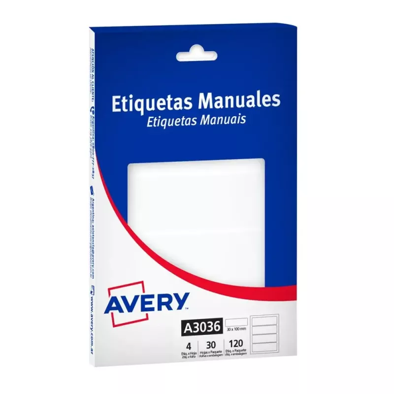 ETIQUETAS AVERY 100x35 MM. CODIGO 3036 - CAJA