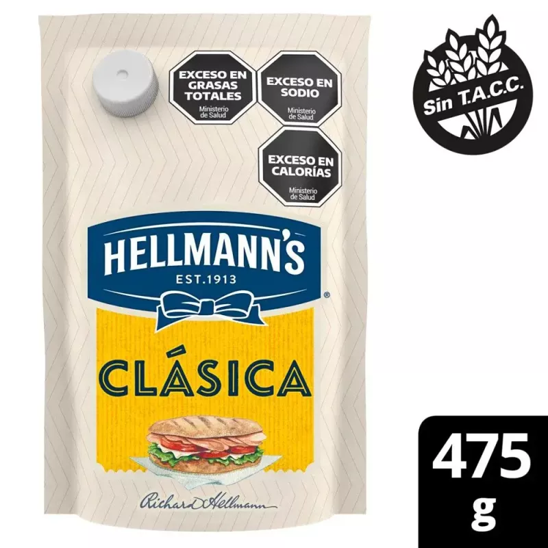 MAYONESA HELLMANS COMUN x 475 GRAMOS