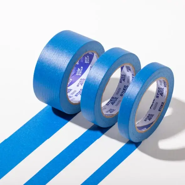 CINTA ADHESIVA DE PAPEL STIKO 18 MM AZUL