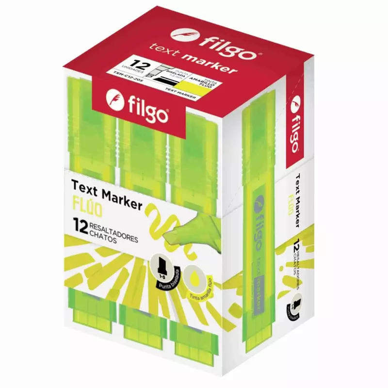 RESALTADOR FILGO CHATO AMARILLO FLUO