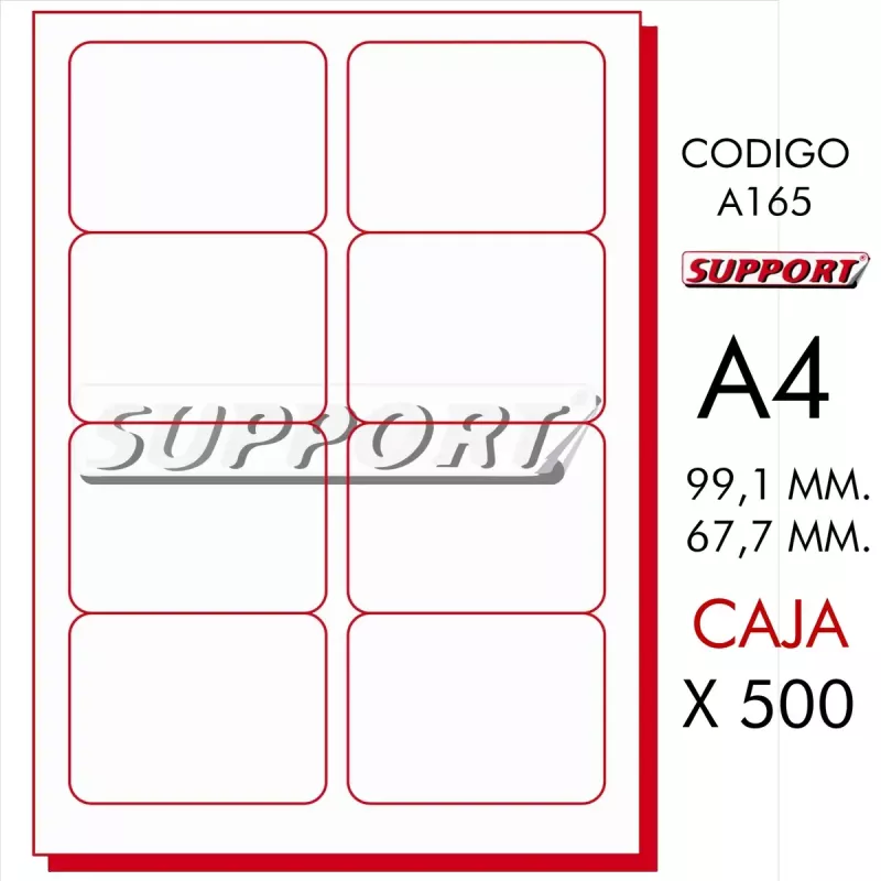ETIQUETAS SUPPORT A4 99,1 x 67,7 A165 x 500 HOJAS