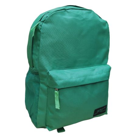 Mochila escolar primaria color verde vibrante.