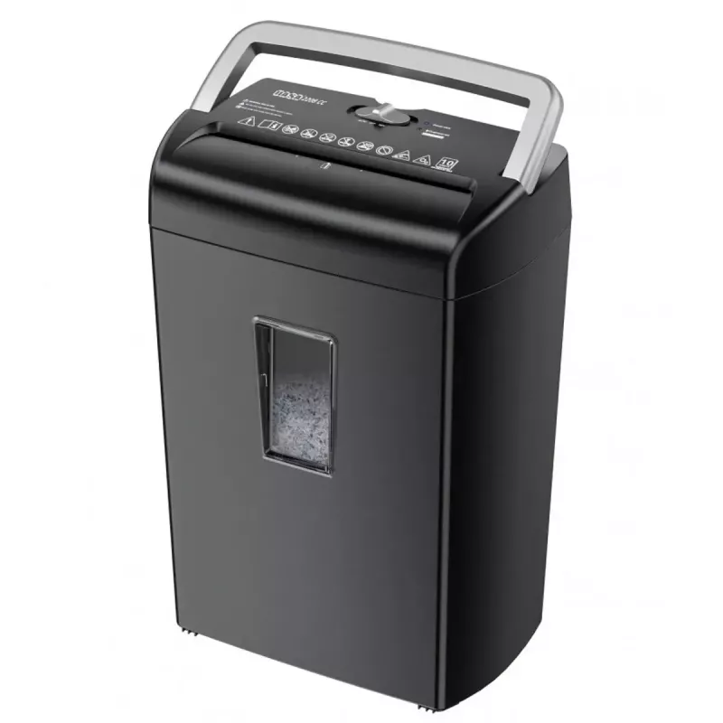 Trituradora de documentos reforzada apta para destruir CD y clips metálicos.