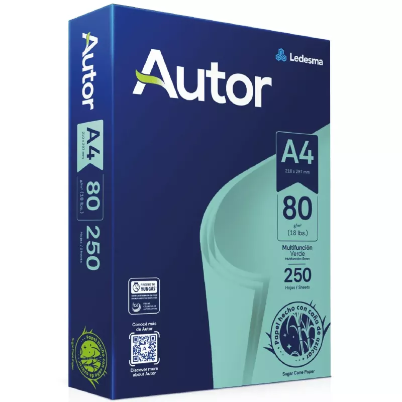 RESMA COLOR A4 X 250 HS 80 GRS. LEDESMA VERDE