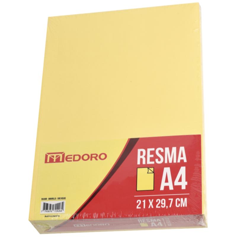 RESMA A4 X 500 HOJAS 75 GRS. MEDORO COLOR AMARILLA