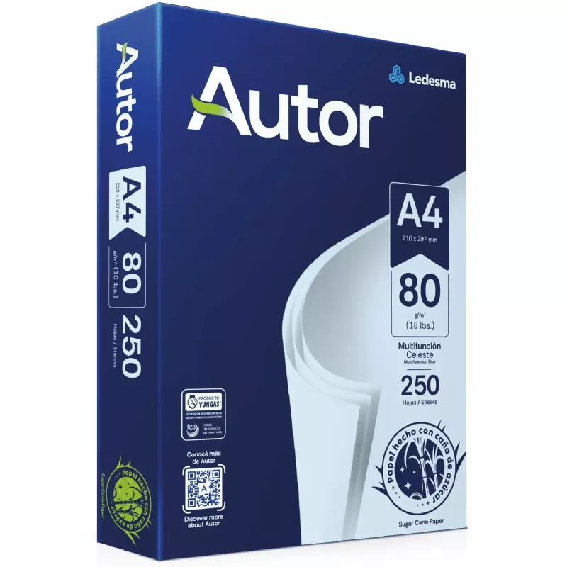 RESMA COLOR A4 X 250 HS 80 GRS. LEDESMA CELESTE