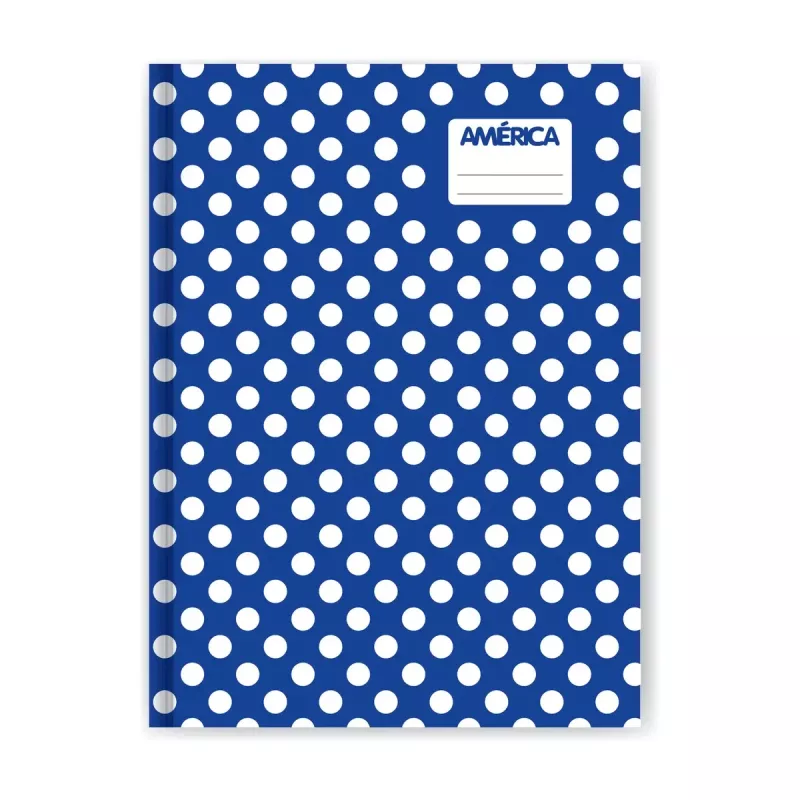 CUADERNO TAPA DURA FORRADO AMERICA 16x21 42 HOJAS RAYADO LUNARES