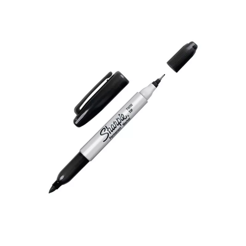 MARCADOR SHARPIE 2 PUNTAS FINO Y ULTRAFINO TWIN TIP NEGRO