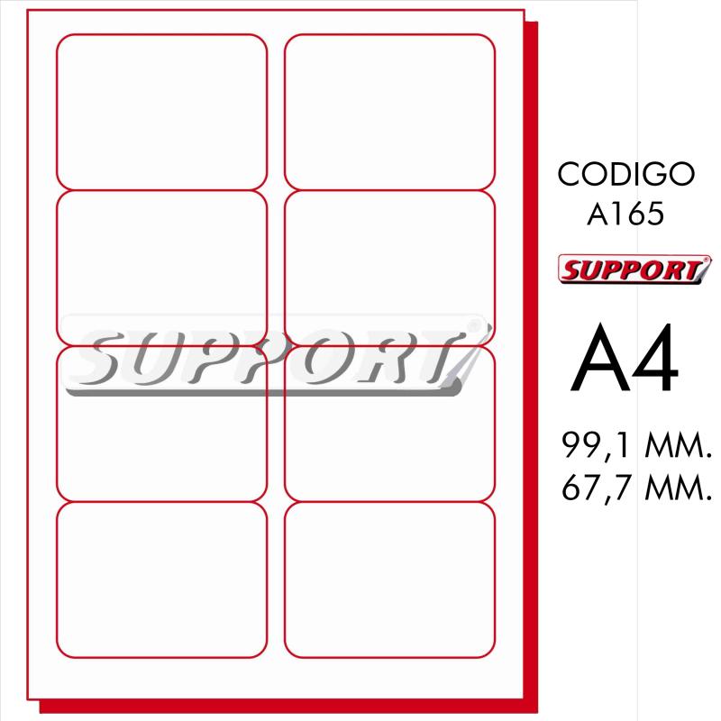 ETIQUETA SUPPORT A4 99,1 x 67,7 A165 x 100 HOJAS