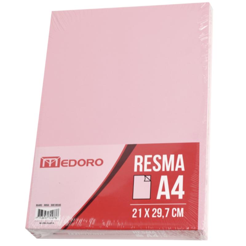 RESMA A4 X 500 HOJAS 75 GRS. MEDORO COLOR ROSA