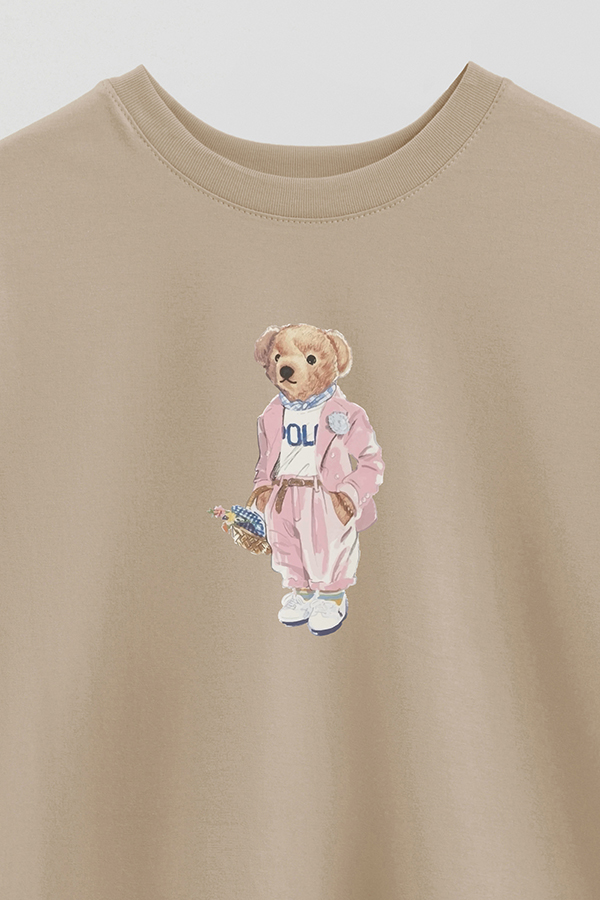 REMERA OVER ESTAMPADA UNISEX BEAR PINK BEAR