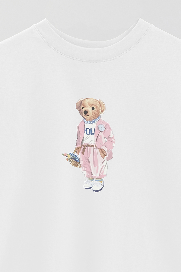 REMERA OVER ESTAMPADA UNISEX BEAR PINK BEAR
