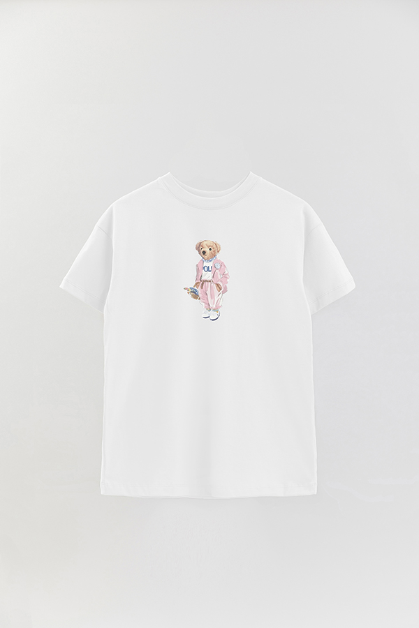 REMERA OVER ESTAMPADA UNISEX BEAR PINK BEAR