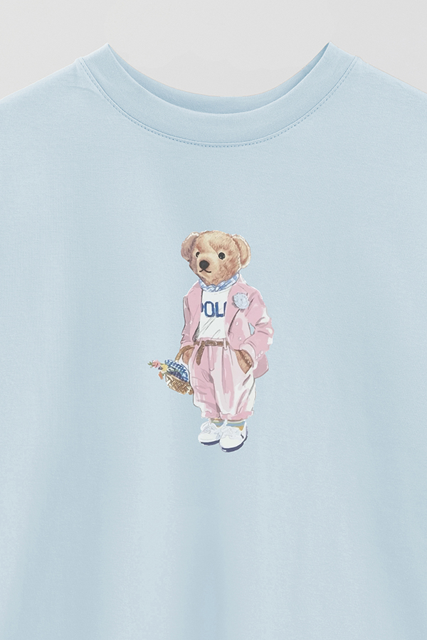 REMERA OVER ESTAMPADA UNISEX BEAR PINK BEAR