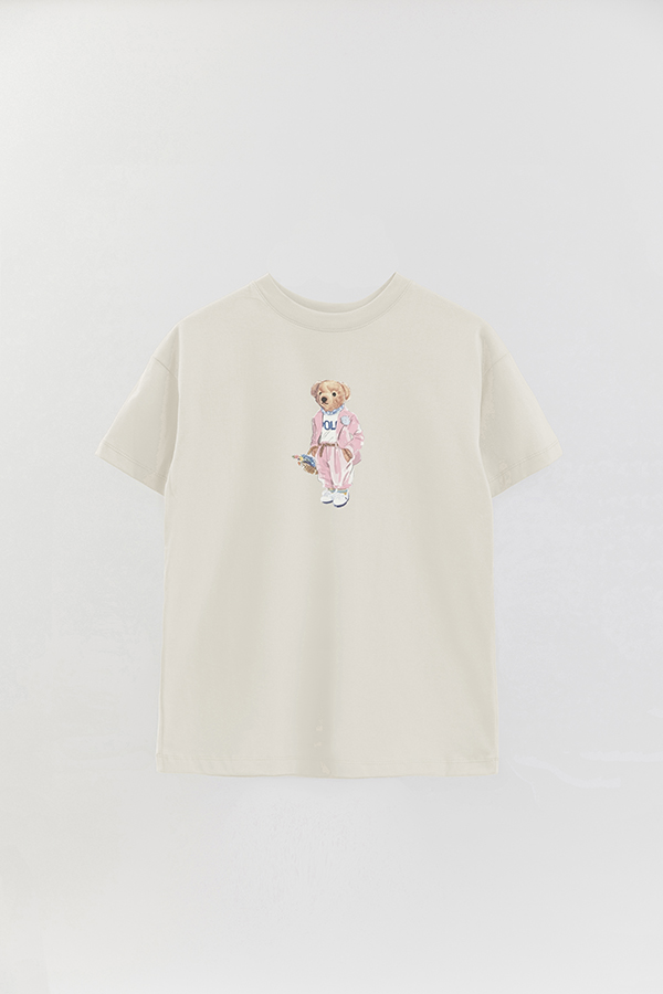 REMERA OVER ESTAMPADA UNISEX BEAR PINK BEAR