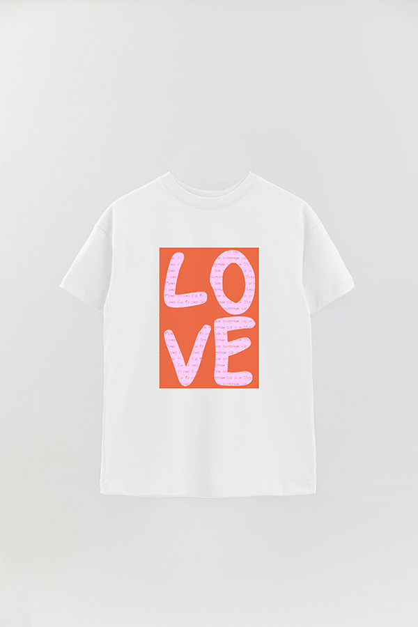 REMERA OVER ESTAMPADA LOVE